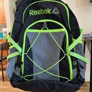 Reebok Black and Lime Backpack
